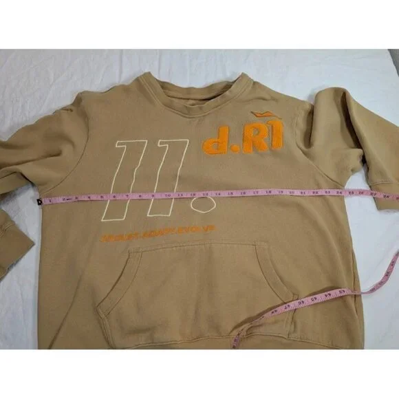 d.RT men's size large tan orange crew neck pocket sweatshirt I2 - Picture 4 of 7